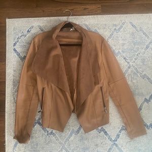 Bagatelle Draped Faux Leather Jacket